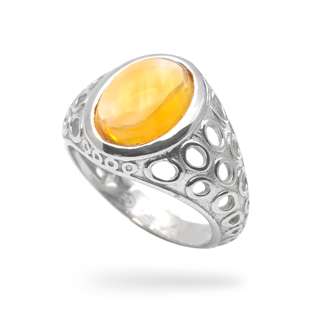 Bague citrine argent Citta en pierre naturelle